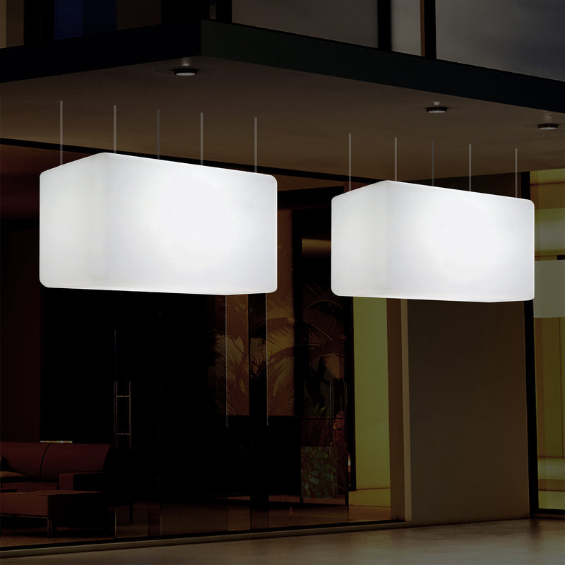 Netzbetriebene Garten Pendelleuchte für Außenbereich 55 x 35 cm lineare LED Insel Hängelampe, RGB