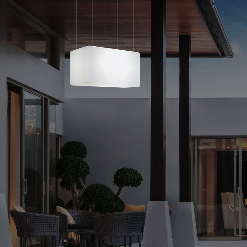 Netzbetriebene Garten Pendelleuchte für Außenbereich 55 x 35 cm lineare LED Insel Hängelampe, RGB