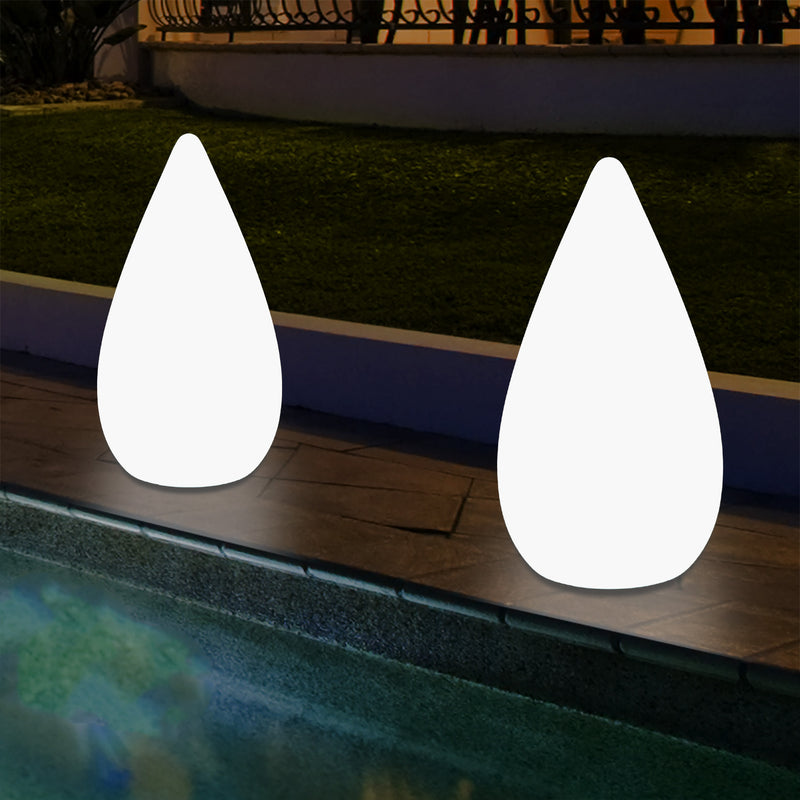 37 cm LED Garten Terrassen Lampe Wassertropfen Außenbereich Designer Tisch Stehleuchte mehrfarbig