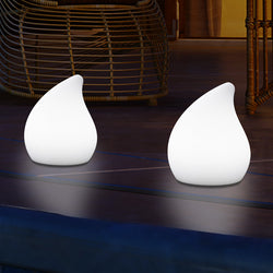 Designer Garten Terrassen Tischlampe, netzbetriebene Leuchte mit Farbwechsel 20 cm Stimmungslicht