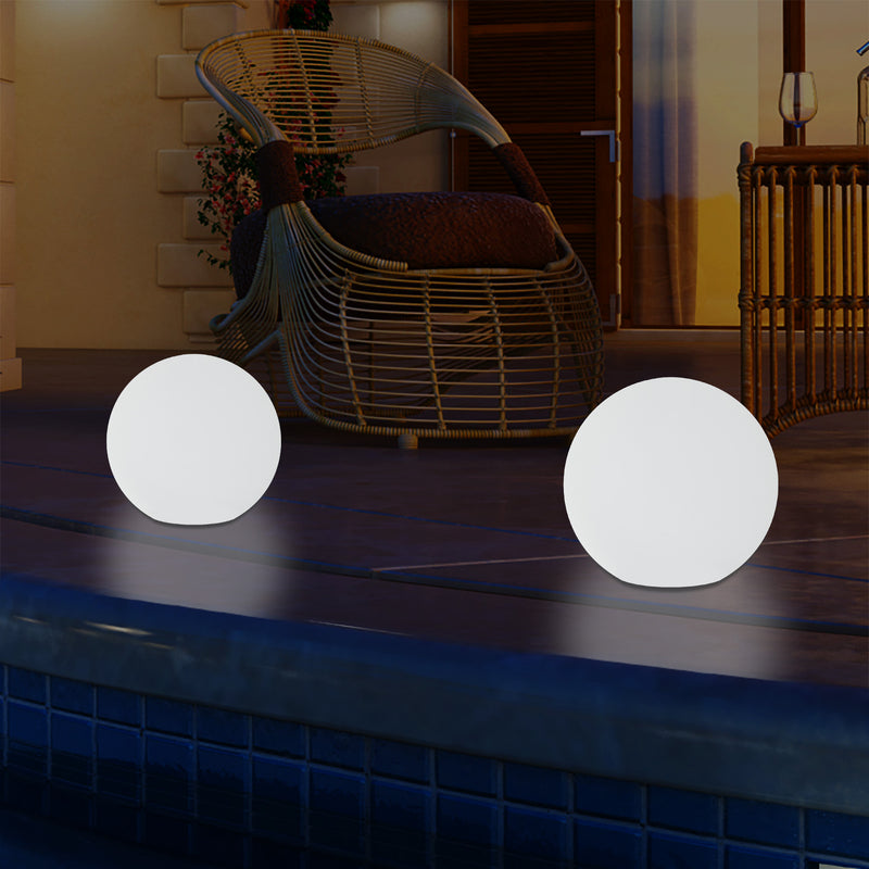 Netzbetriebene 5V LED Gartenleuchte für den Außenbereich, 25cm Kugel Stimmungslicht mit Farbwechsel