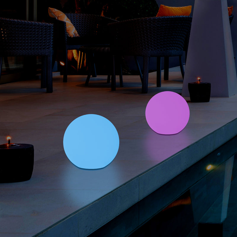 Netzbetriebene 5V LED Gartenleuchte für den Außenbereich, 25cm Kugel Stimmungslicht mit Farbwechsel