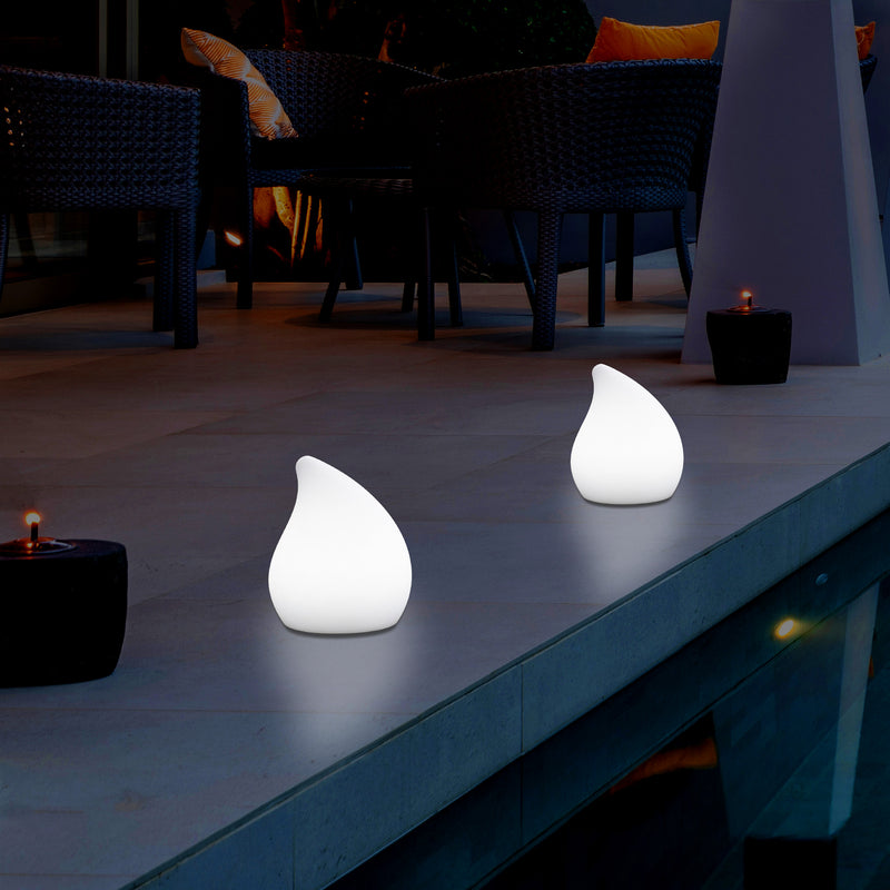 Designer Garten Terrassen Tischlampe, netzbetriebene Leuchte mit Farbwechsel 20 cm Stimmungslicht