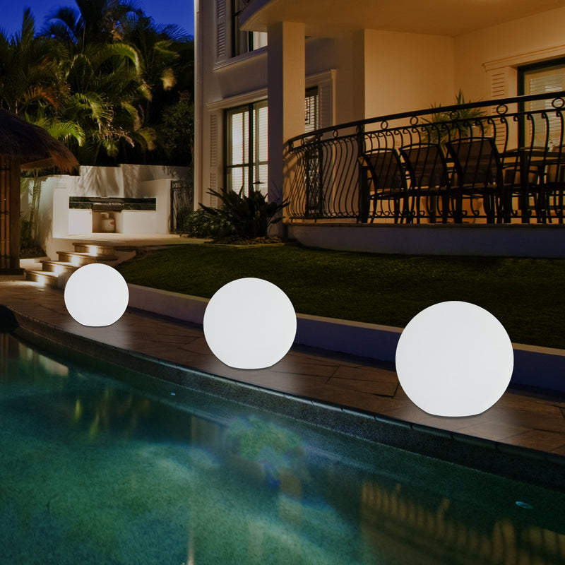 Netzbetriebene 5V LED Gartenleuchte für den Außenbereich, 25cm Kugel Stimmungslicht mit Farbwechsel