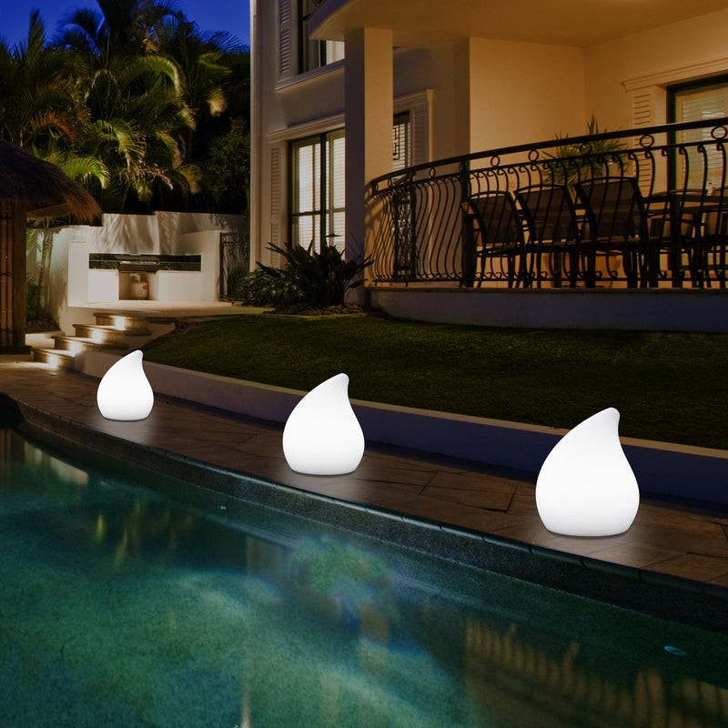 Designer Garten Terrassen Tischlampe, netzbetriebene Leuchte mit Farbwechsel 20 cm Stimmungslicht
