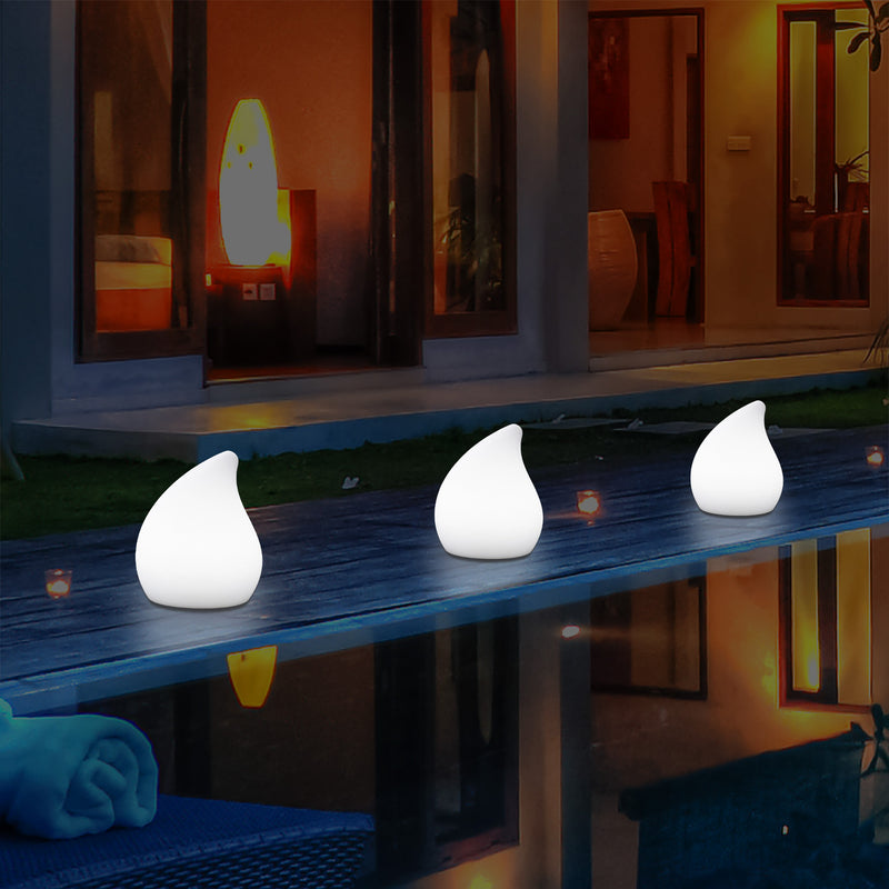 Designer Garten Terrassen Tischlampe, netzbetriebene Leuchte mit Farbwechsel 20 cm Stimmungslicht