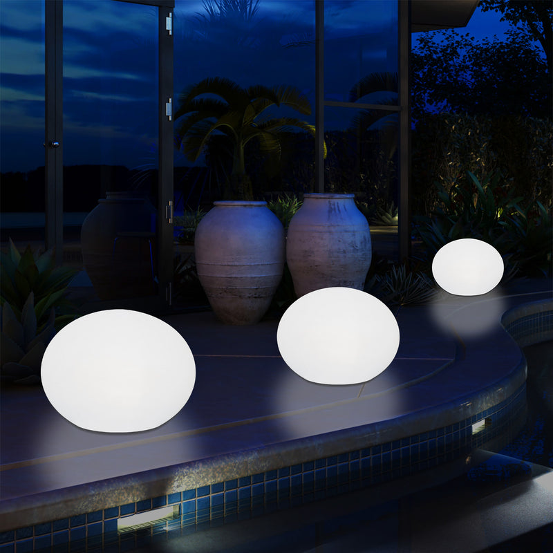Netzbetriebene, dekorative ovale Ellipsenleuchte für Garten, Terrasse, Patio, Terrasse, Balkon