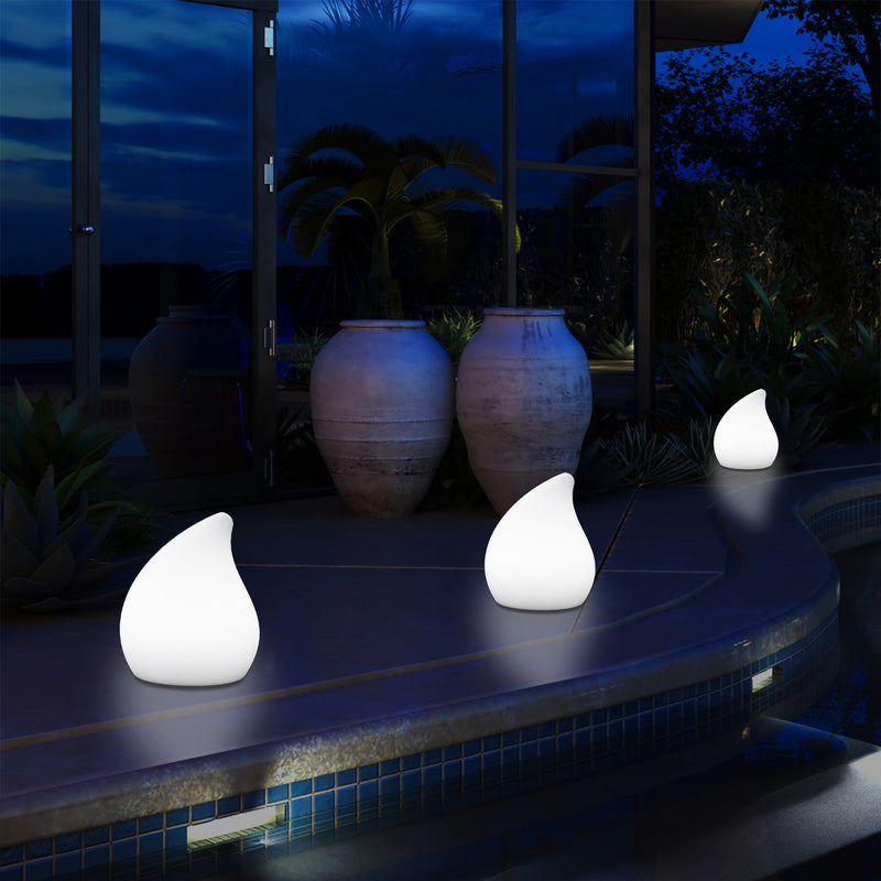 Designer Garten Terrassen Tischlampe, netzbetriebene Leuchte mit Farbwechsel 20 cm Stimmungslicht