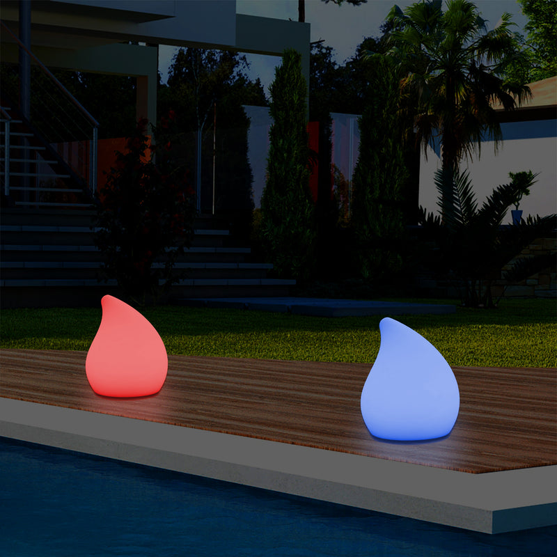 Designer Garten Terrassen Tischlampe, netzbetriebene Leuchte mit Farbwechsel 20 cm Stimmungslicht