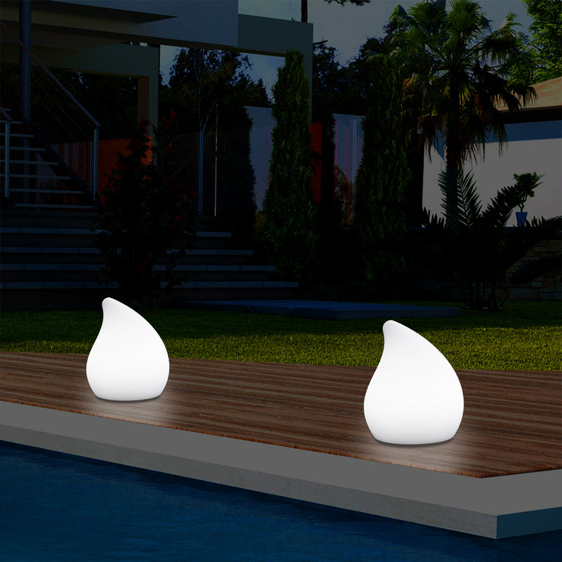 Designer Garten Terrassen Tischlampe, netzbetriebene Leuchte mit Farbwechsel 20 cm Stimmungslicht