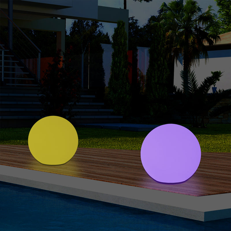 LED Globus Tischlampe für Outdoor, 5V netzbetriebene Gartenbeleuchtung, 20 cm Kugel, mehrfarbig