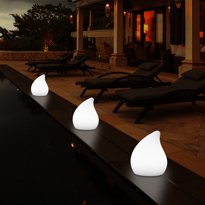 Designer Garten Terrassen Tischlampe, netzbetriebene Leuchte mit Farbwechsel 20 cm Stimmungslicht
