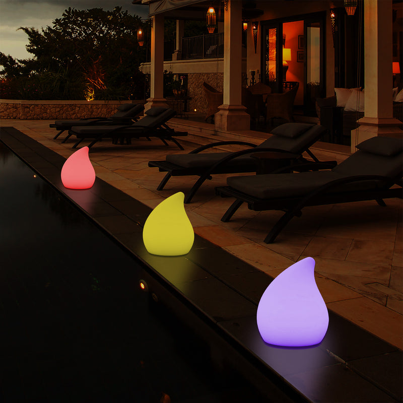 Designer Garten Terrassen Tischlampe, netzbetriebene Leuchte mit Farbwechsel 20 cm Stimmungslicht