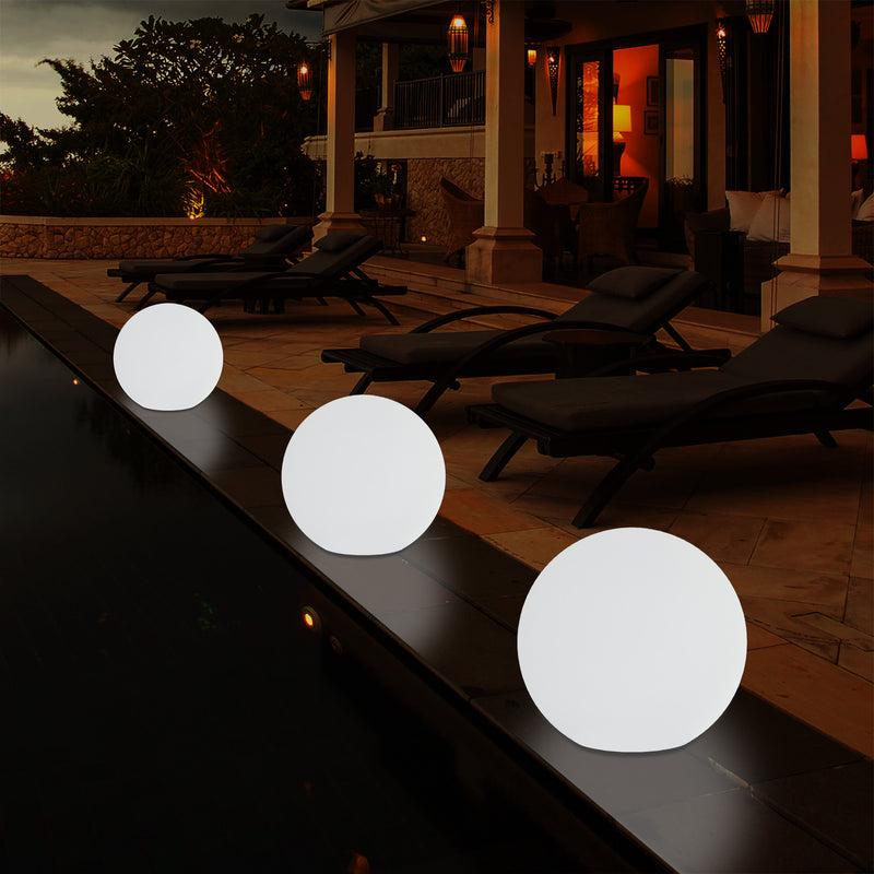 Netzbetriebene 5V LED Gartenleuchte für den Außenbereich, 25cm Kugel Stimmungslicht mit Farbwechsel
