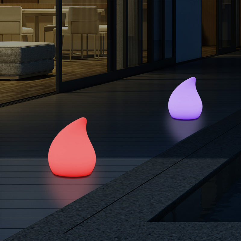 Designer Garten Terrassen Tischlampe, netzbetriebene Leuchte mit Farbwechsel 20 cm Stimmungslicht