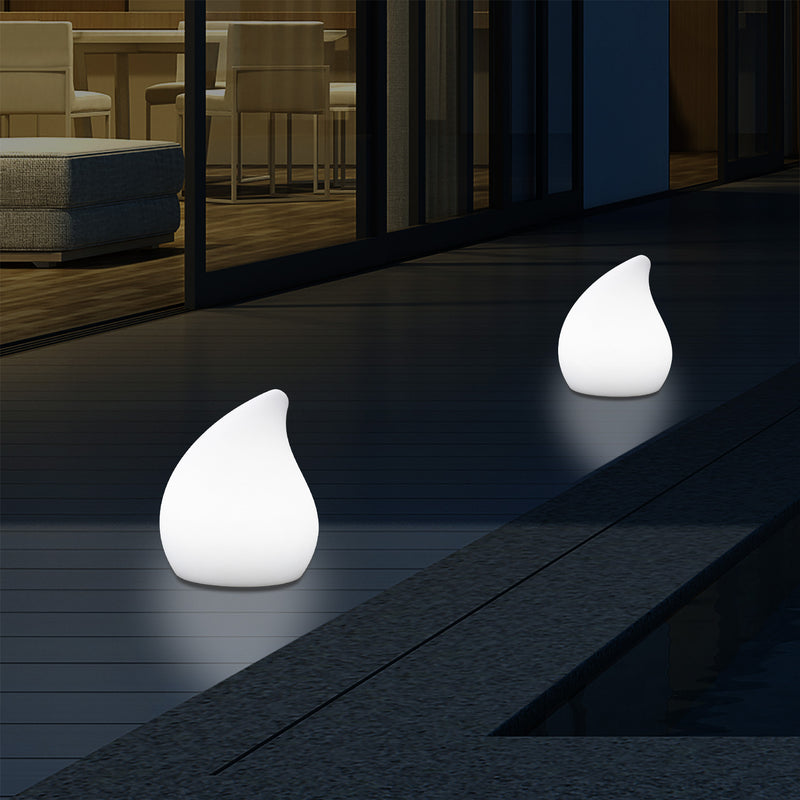 Designer Garten Terrassen Tischlampe, netzbetriebene Leuchte mit Farbwechsel 20 cm Stimmungslicht