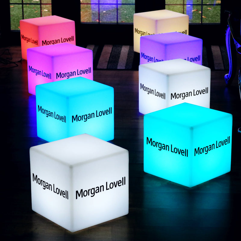 Individualisierte Markenleuchte Stuhl Sitz Hocker Tisch, freistehene RGB-Leuchtreklame Werbeschild