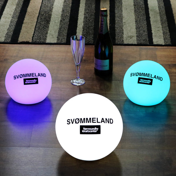 Personalisierte LED Kugelleuchte Tischlampe, kabellose Tischmitte, Logo-Leuchte Leuchtkasten, 15 cm