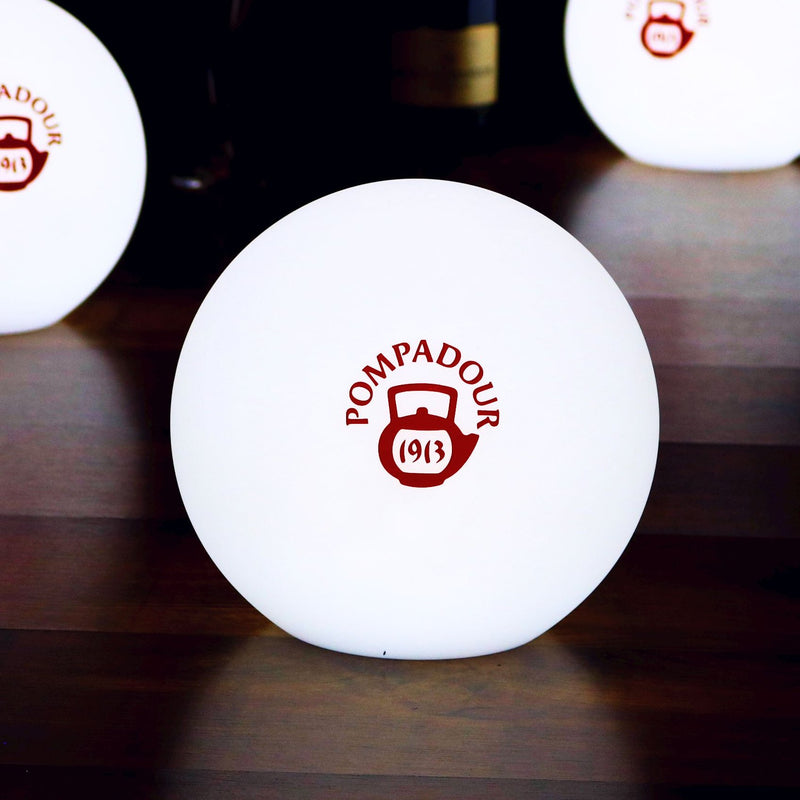 Kundenspezifische LED Tischlampe mit RGB Farbwechsel kabellose runde Leuchtwerbung Leuchtkasten