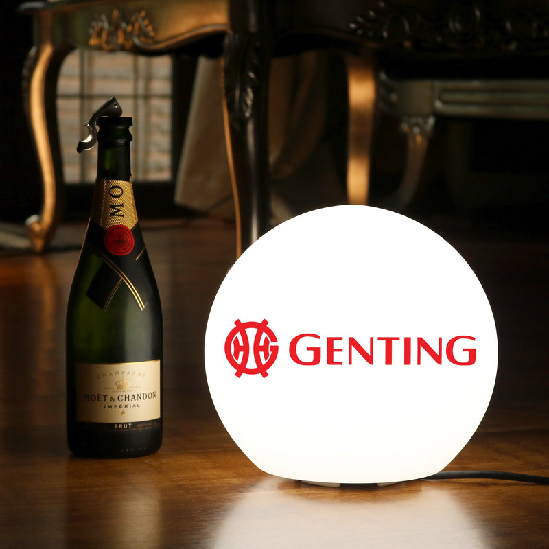 Personalisierte LED-Tischleuchte, kundenspezifische Leuchtreklame mit Ihrem Logo, 15 cm Ballform