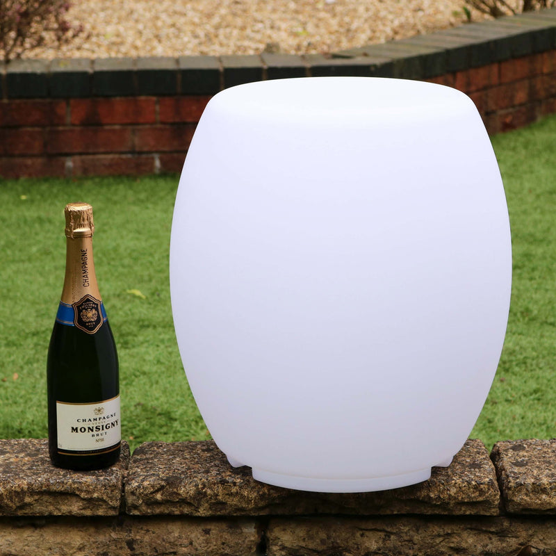 LED Hocker Beistelltisch Sitzwürfel, Stehlampe Sitz Wohnzimmer Garten