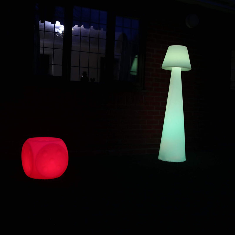 Große LED Bodenlampe mit Akku, Stehleuchte Außenlampe RGB Garten, Höhe 165 cm