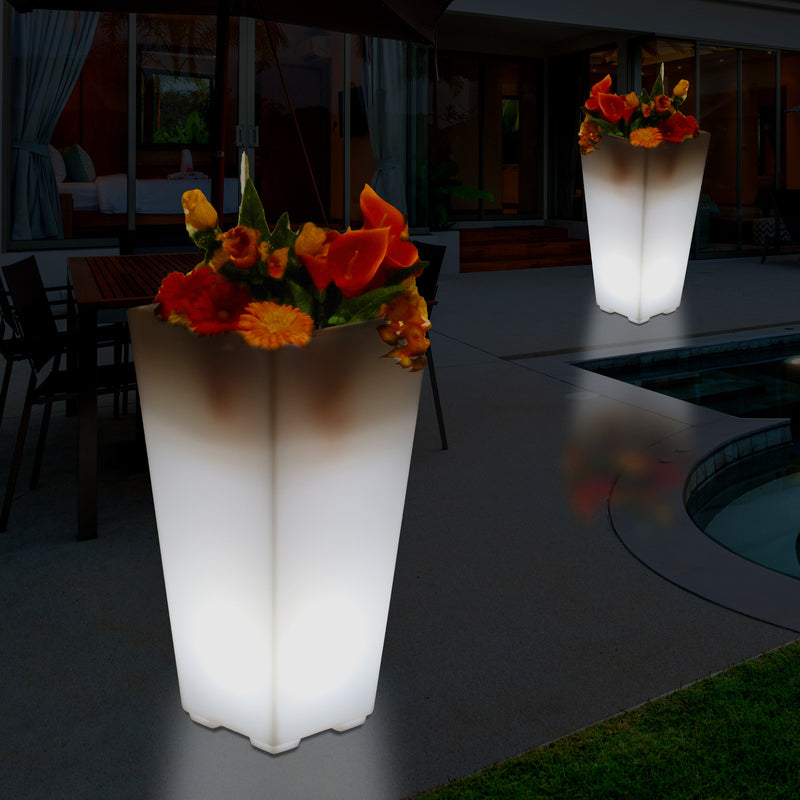 LED Blumenvase Blumentopf, 75cm hoch Große Boden Stehvase, Garten Stehlampe für Pflanze