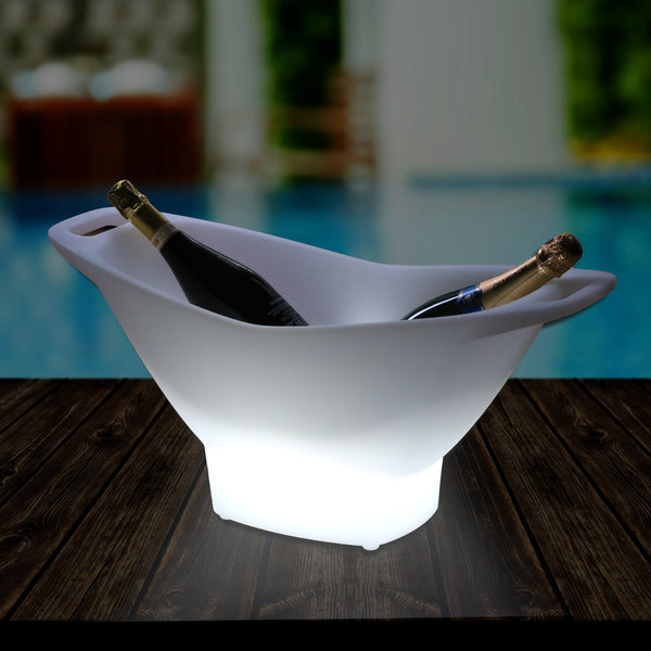 Garten Outdoor LED Eiskübel Wein Champagner Kühler Wanne, netzbetriebener Getränkeflaschenhalter