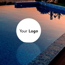 Personalisierte Pool-Beleuchtung Schwimmkugel Leuchtkasten maßgeschneidert mit Ihrem eigenen Logo